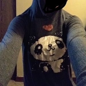 Cute panda hooded long sleeved shirt super soft